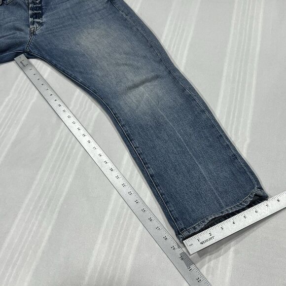 Frame Denim Jeans Blue Straight Medium Wash Distressed Le Slouch Sz 31 (38X29) - Picture 10 of 10